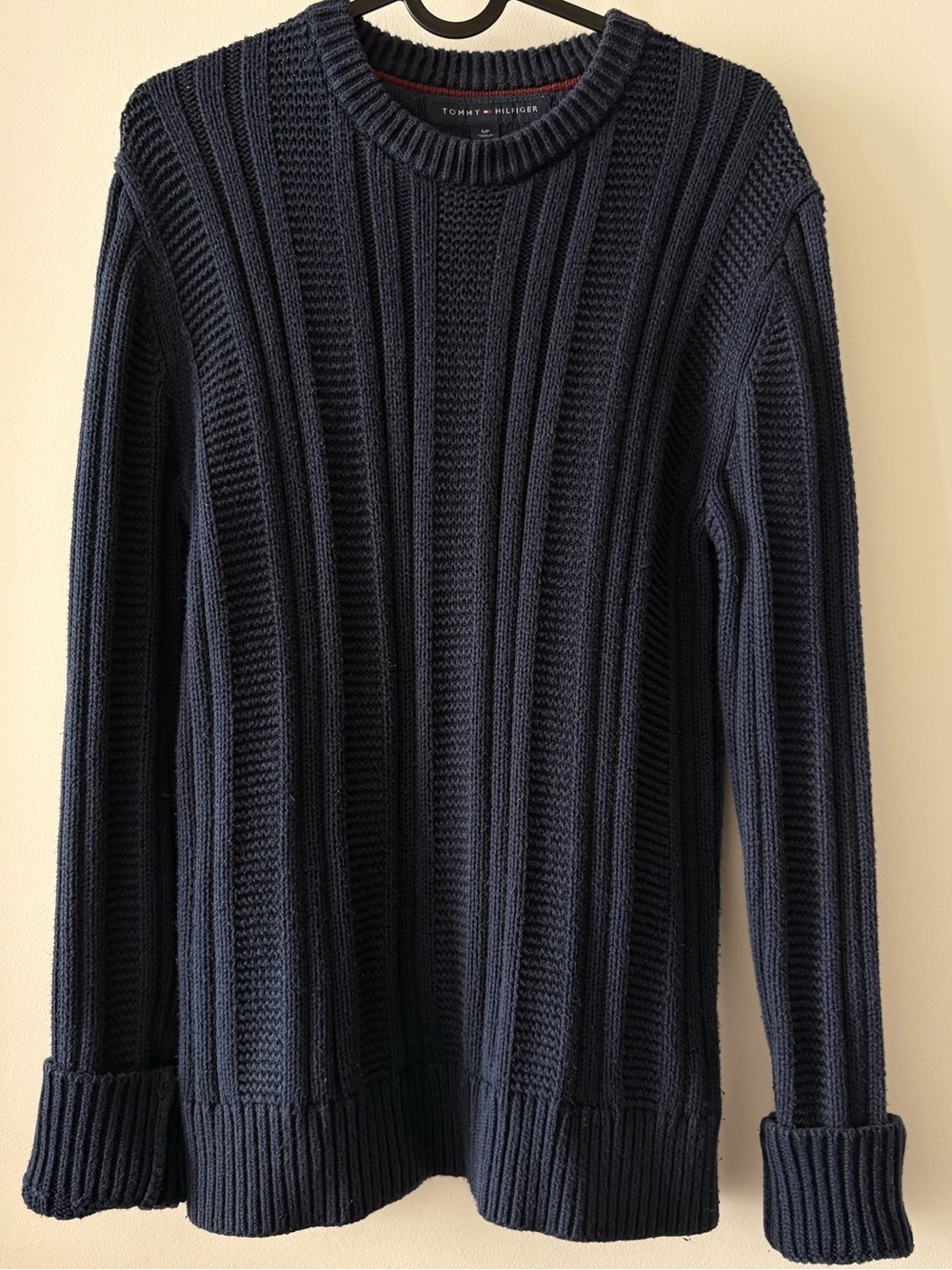 Tommy Hilfiger Men’s S Navy Textured Knit Sweater